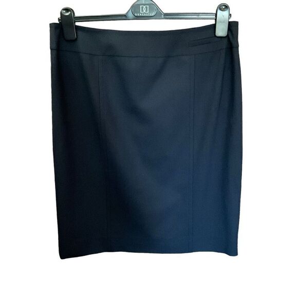 Carlisle Midi Skirt Wool Blend Stretch Black Back Zipper Clasp Closure Women 14 - Picture 1 of 12